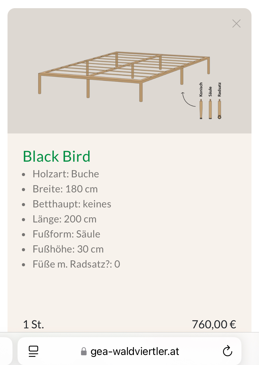 Gea Blackbird 180 x 206