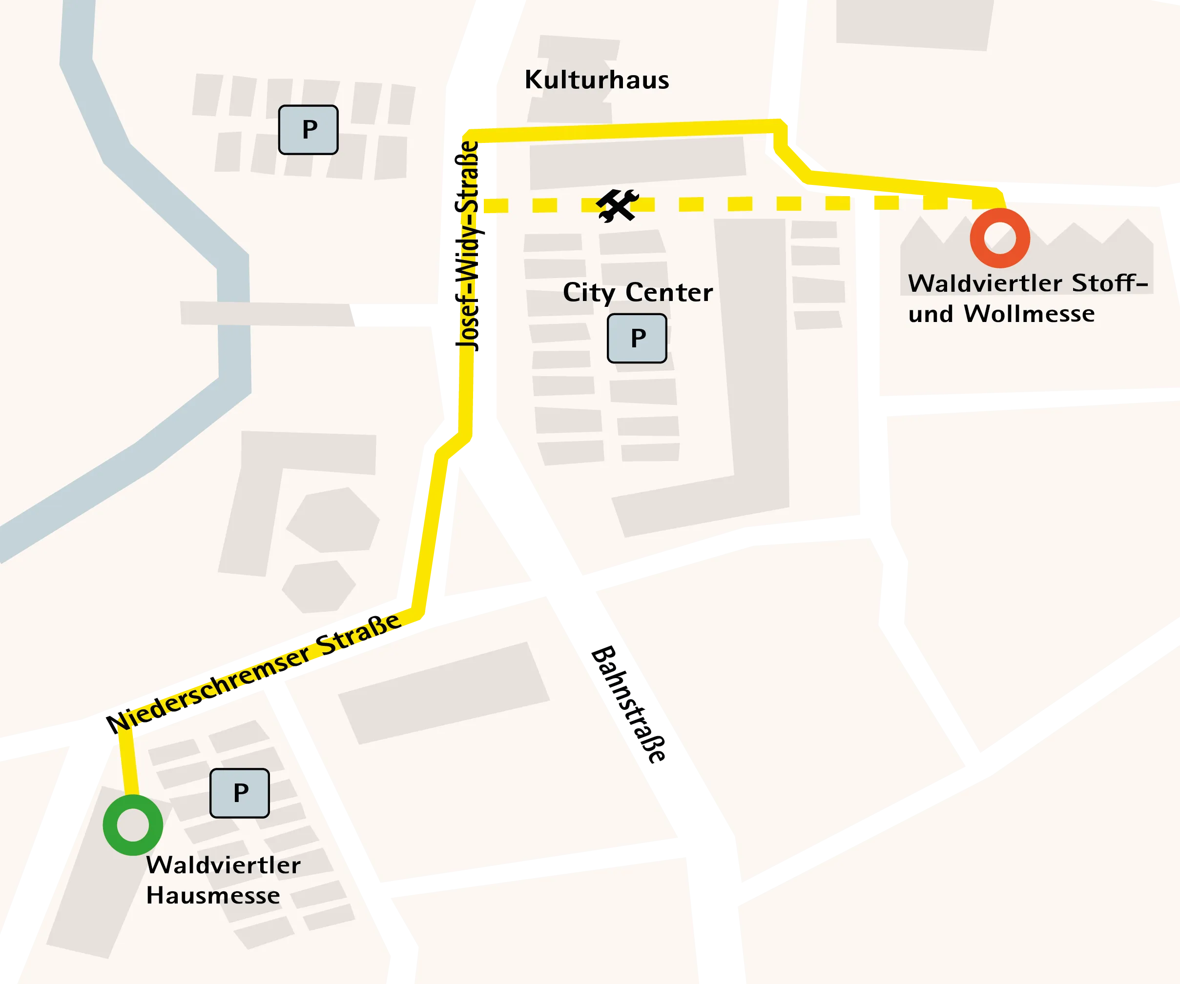 Wegbeschreibung_Karte Woll zur Hausmesse